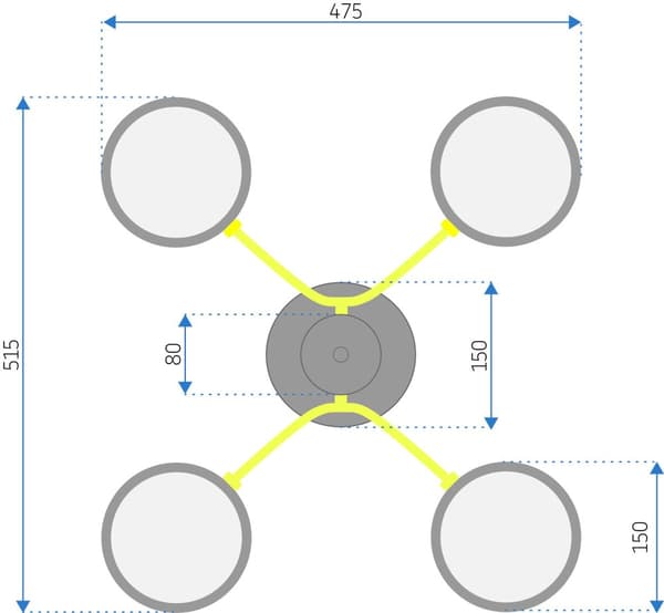 App531-4c grå loftslampe