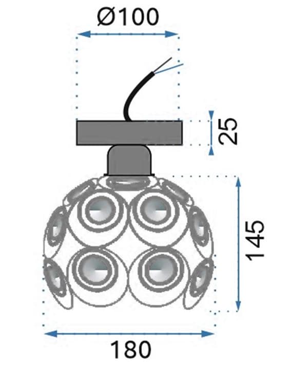 APP204-1C loftslampe Silver Crystal