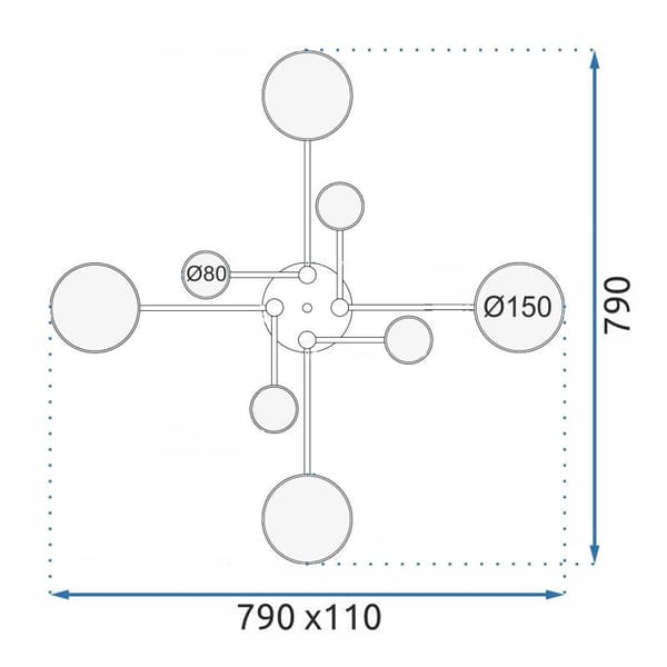 App528-8c grå loftslampe