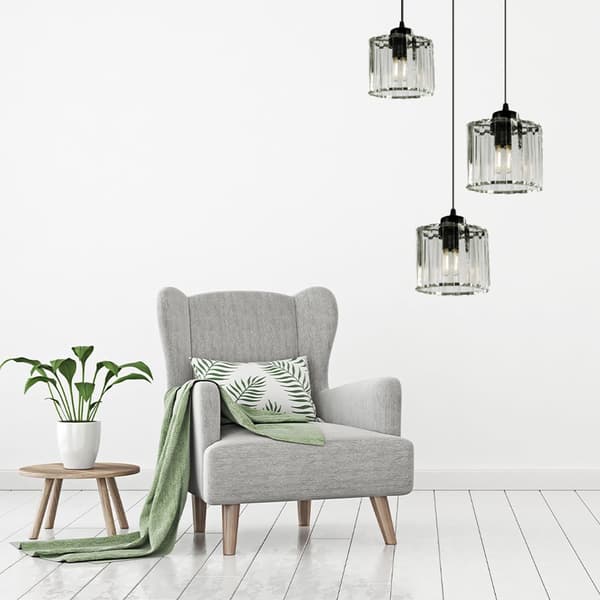 Loftslampe Crystal App513-3CPR Sort