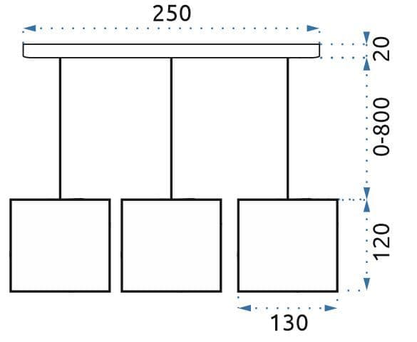 Loftslampe Crystal App513-3CPR Sort