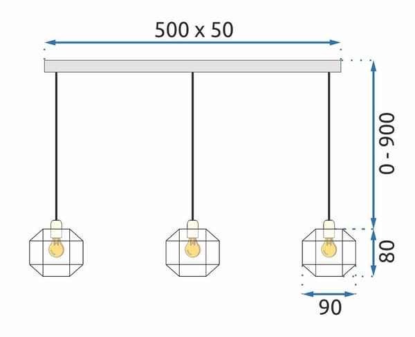 Crystal loft lampe APP587-3CP sort