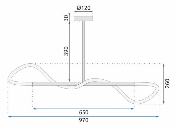 LED loft lampe app856-cp lang sort sort