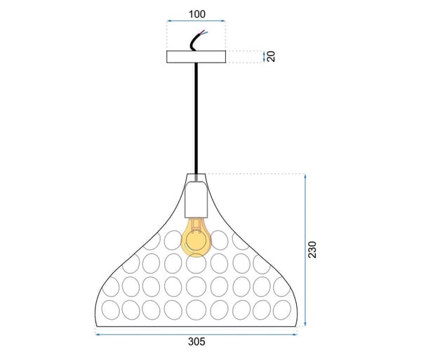 APP270-1CP spegel taklamprosa guld