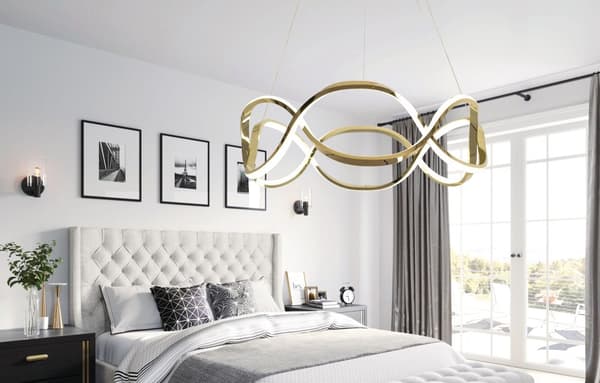 Moderne LED-loftslampe + pilot APP800-CP Twist Gold