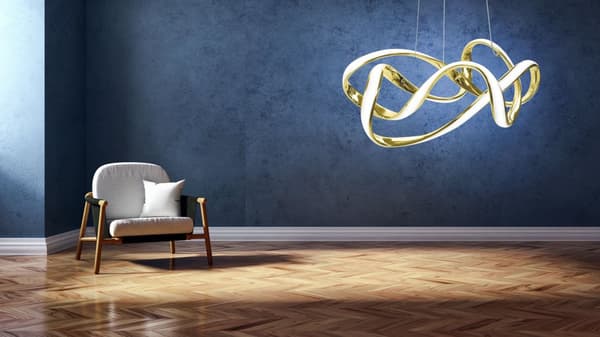 Moderne LED-loftslampe + fjernbetjening Eve App821-CP guld