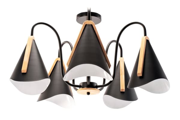 Skandinavisk loftslampe Fem-spids APP607-5C Sort