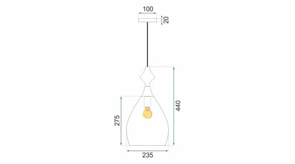 Glasloft lampe APP432-1CP Amber
