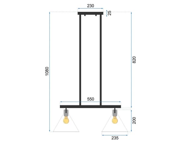 Metal Glass loft lampe APP317-2CP