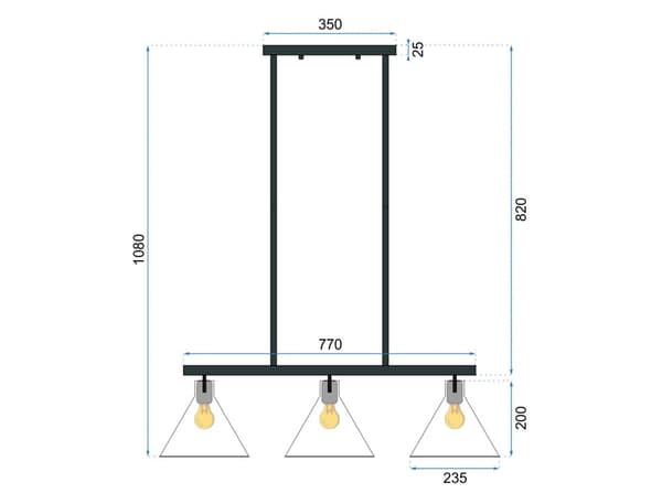 Metal Glass loft lampe APP318-3CP