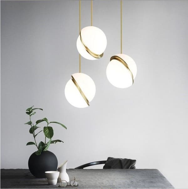 Hængende loft lampe APP481-1CP hvid akrylkugle