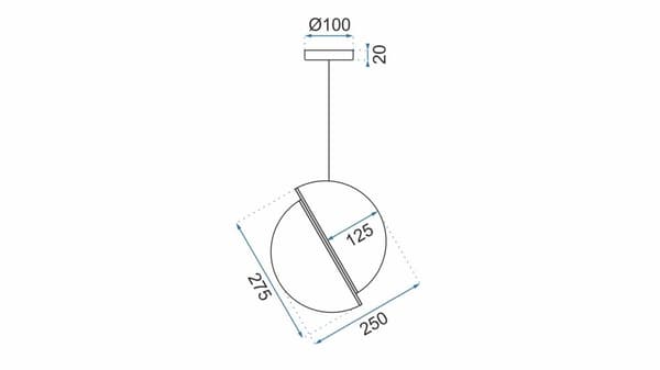 Hængende loft lampe APP481-1CP hvid akrylkugle