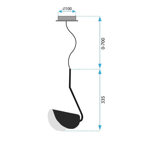 Hængende loft lampe app1263-1cp sort