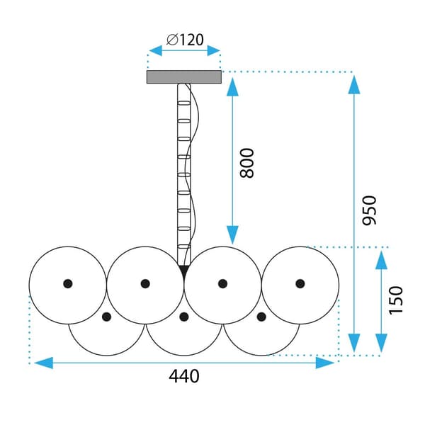 Hængende loft lampe app1307-cp sort