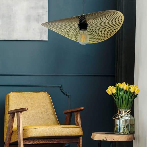 Hængende loft lampe APP1470-1CP sort/gammelt guld