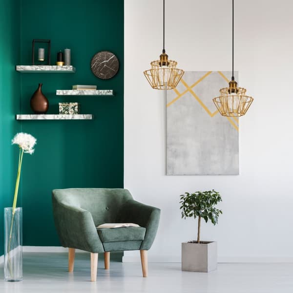 Hængende loft lampe APP942-1CP sæt 36 cm guld