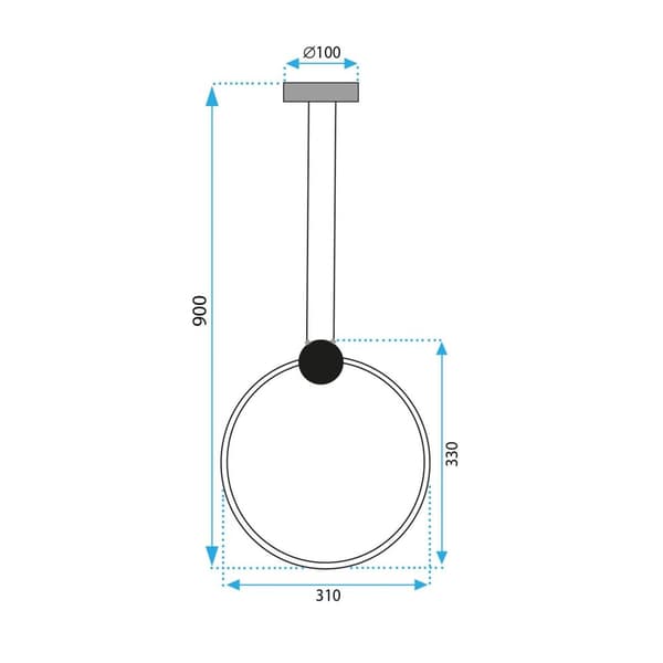 LED loft lampe APP1392-cp sort 30 cm
