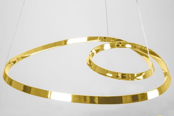 Hængende loftslampe LED APP797-CP Guld + fjernbetjening