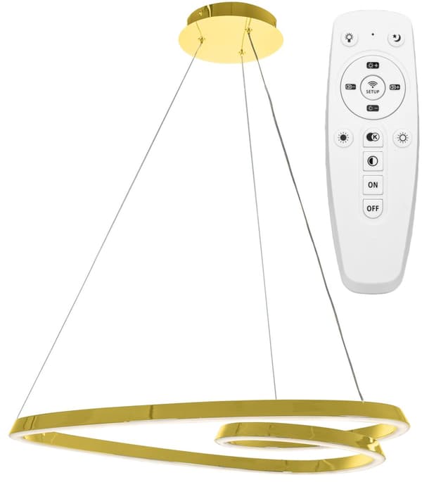 Hængende loftslampe LED APP797-CP Guld + fjernbetjening