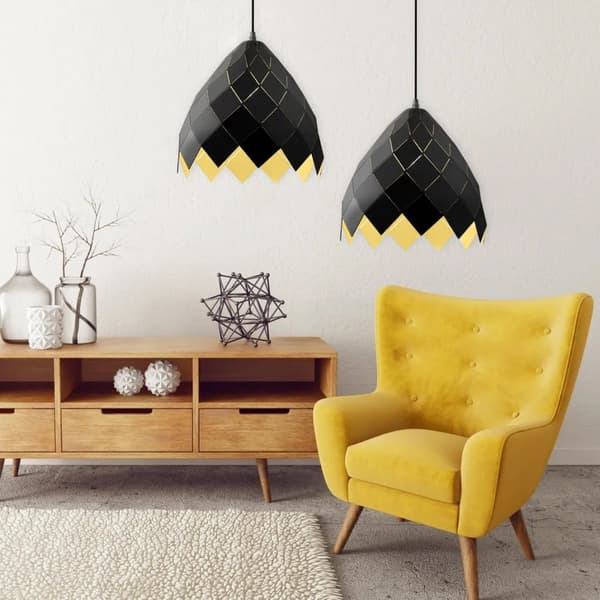 Hængende loft lampe metal app338-1cp sort