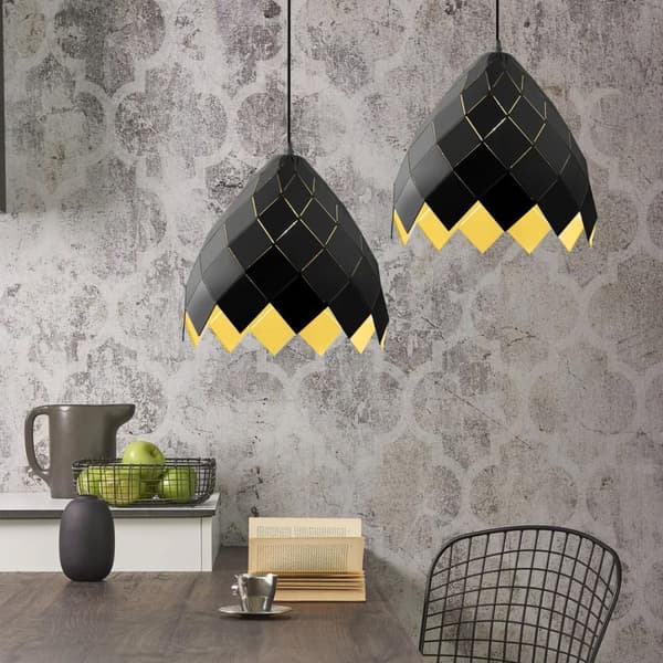 Hængende loft lampe metal app338-1cp sort