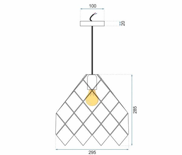Hængende loft lampe metal app338-1cp sort