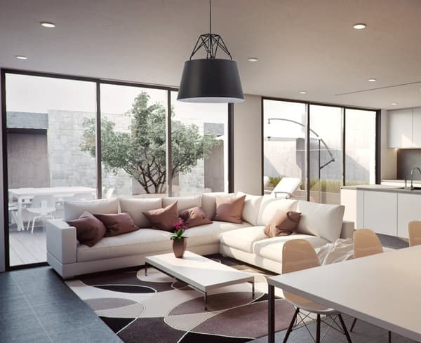 Sort metal loft lampe sort