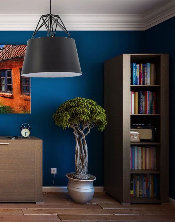Sort metal loft lampe sort