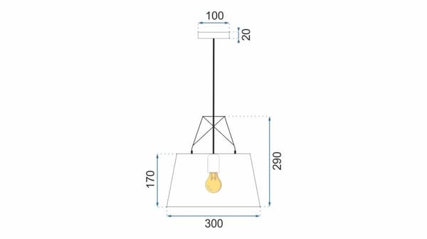 Hængende loft lampe metal app423-1cp hvid