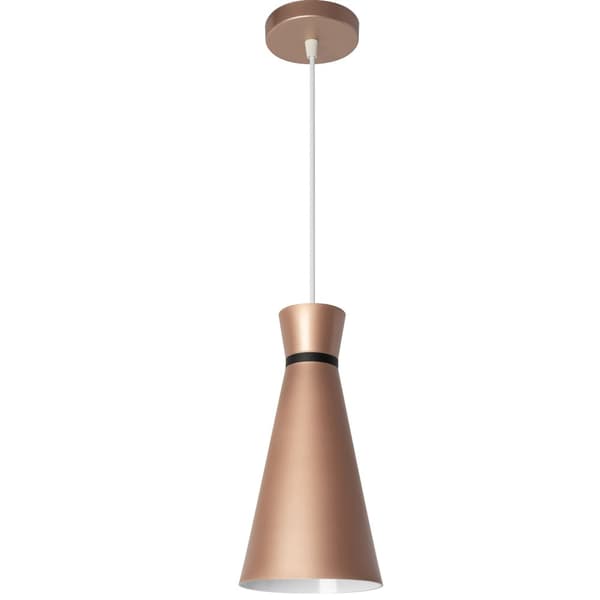 Hængende loft lampe single kon pink guld matt
