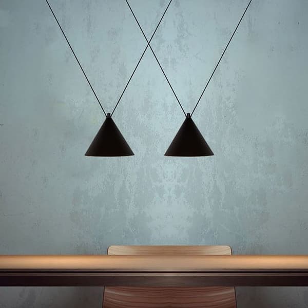Hængende loftslampe i stil med loft App548-2CP sort