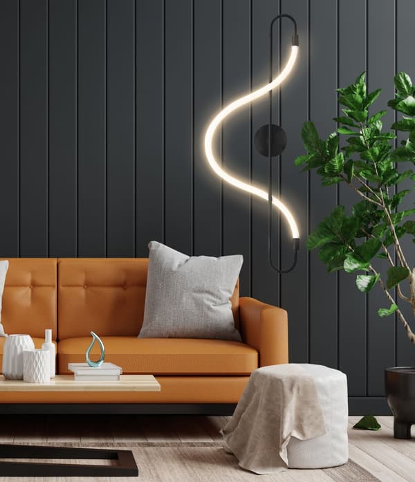 Vägglampa led vägglampa app857-w lång svart