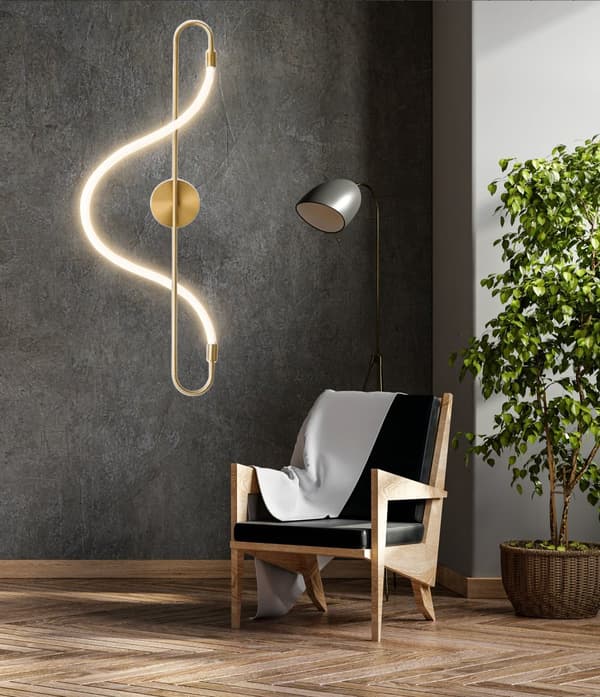 LED Wall Lamp App858-W langt guld