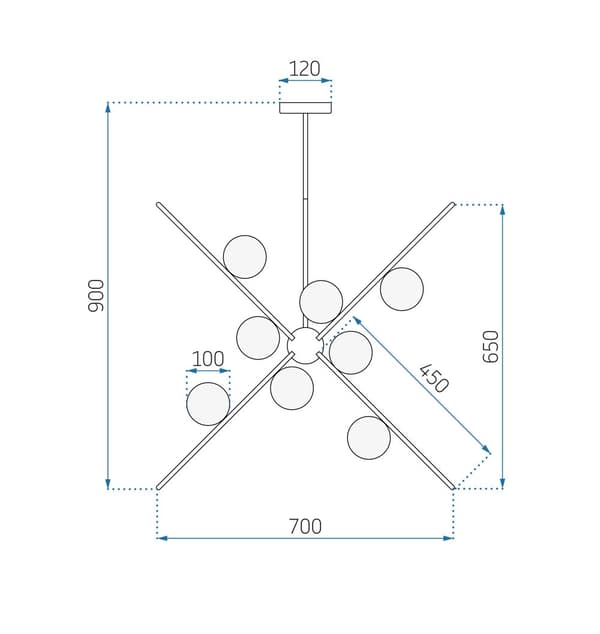 Black Hanging Lamp APP999-12CP