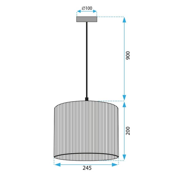 Hængende lampe Boho 25cm APP1323-1CP