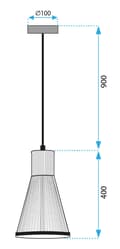 Miniatyrbild 5 av 5: Hängande lampa boho app1271-1cp