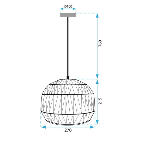 Hængende lampe boho app1483-1cp sort