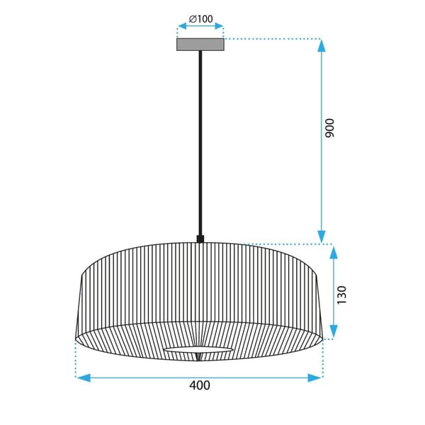 Hængende lampe boho app1484-1cp sort
