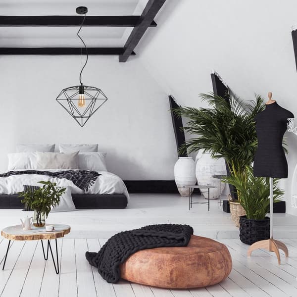 Diamond Hanging Lamp Metal Loft App563-1CP Black
