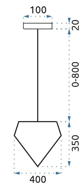 Diamond Hanging Lamp Metal Loft App563-1CP Black