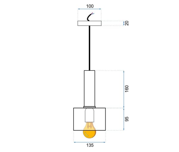 Hængende lampe osti b app117-1cp blå