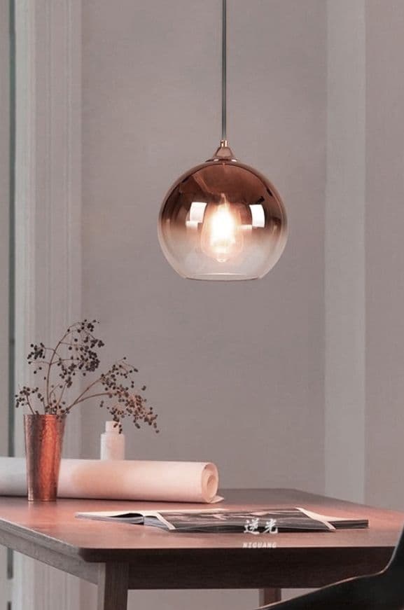 APP313-1CP glas hängande lampa rosa guld