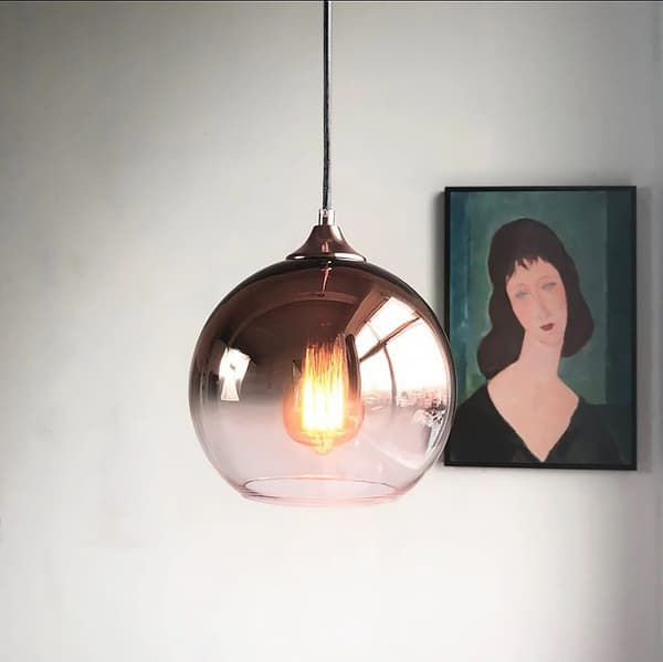 APP313-1CP glas hängande lampa rosa guld