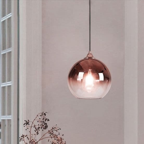 APP313-1CP glas hängande lampa rosa guld