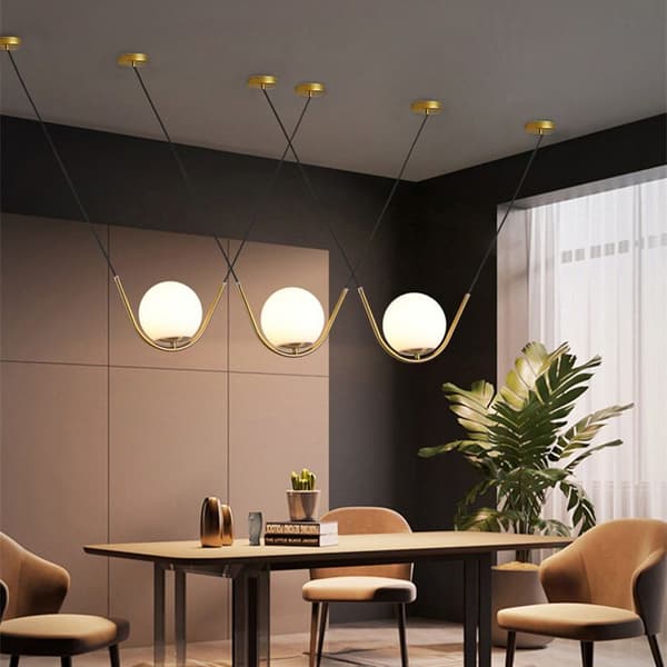 Hængende glas lampe APP689-1CP guld