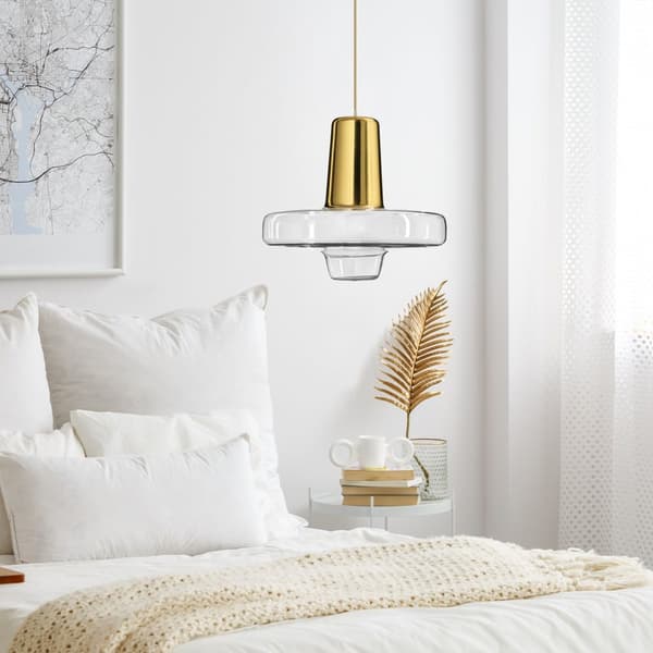 Hængende glas Metal LED APP553-1CP guld