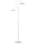 Pikkukuva 1 / 11: Lattiavalaisin valkoinen 140 cm rauta integroitu LED-valo 2 polttimoa käsintehty USB-ladattava moderni
