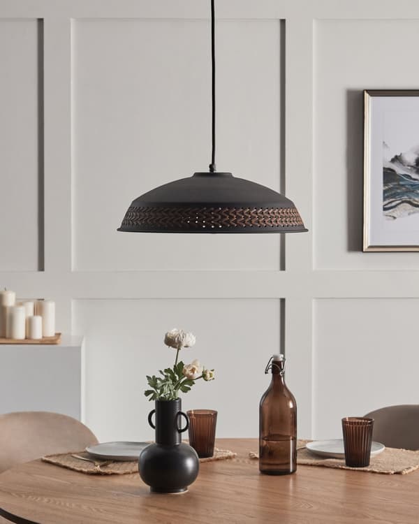 Pendellampe Sort ø 42 Moderne Spisebordslampe til Køkken Indretning Lampe til Spisebord med Synlig Pære