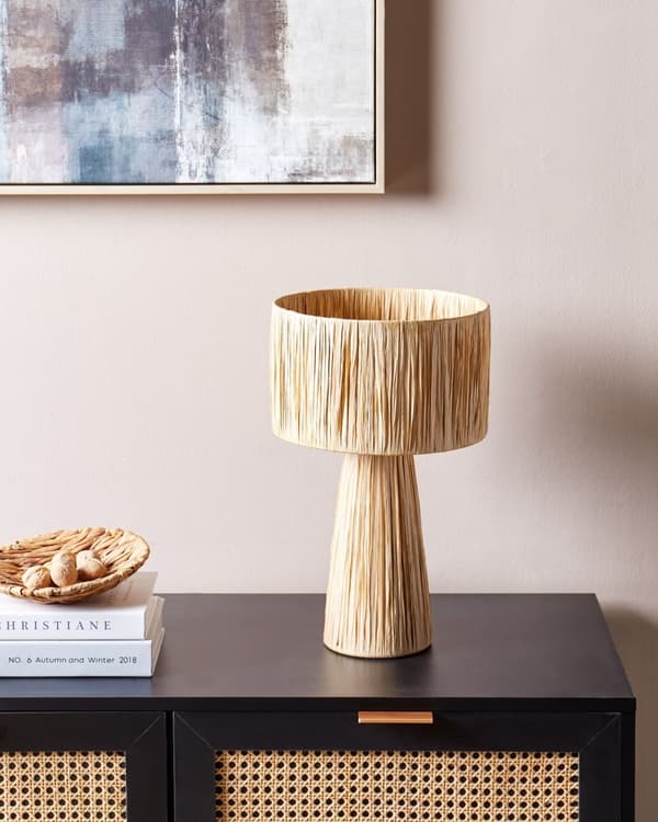 Bordlampe Naturlig raffia Bohemsk stil Håndlaget Belysning Dekorasjon