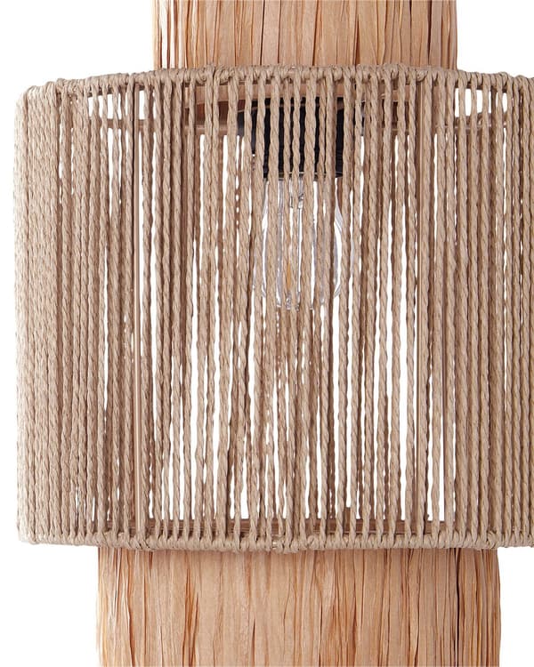 Sæt med 2 væglamper Naturlig Raffia papir reb lampeskærm Boho stil lysarmatur Håndlavet Stue Soveværelse